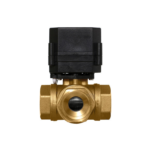 1" Brass 3 Way Electric Ball Valve - 3 Wire